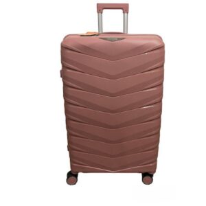 Felbags Fashion Σκληρή Βαλίτσα ΠΟΛΥΠΡΟΠΥΛΕΝΙΟΥ Μεγάλη με ύψος 75cm σε Ροζ Χρυσό Χρώμα (75x50x30cm)