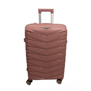 Felbags Fashion Σκληρή Βαλίτσα ΠΟΛΥΠΡΟΠΥΛΕΝΙΟΥ Μεσαία με ύψος 65cm σε Ροζ Χρυσό Χρώμα (65x45x35cm)