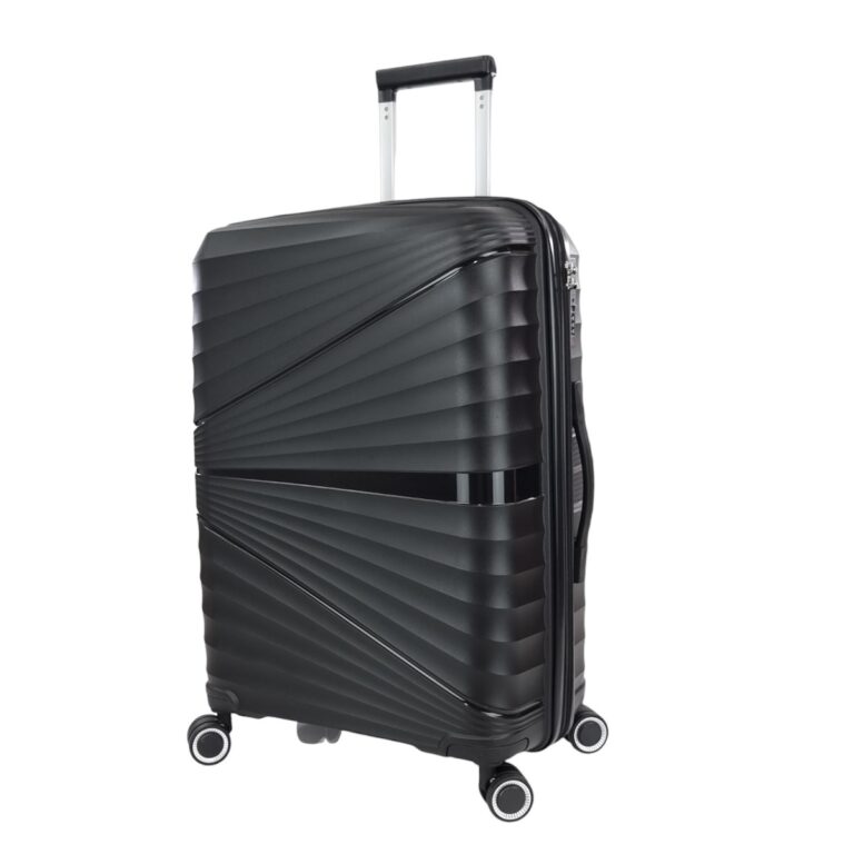 Ormi ESH-8004 Σκληρή Βαλίτσα Μεγάλη ΠΟΛΥΠΡΟΠΥΛΕΝΙΟΥ ΜΕ ΕΠΕΚΤΑΣΗ σε Μαύρο Χρώμα (75x45x27+5cm επέκταση)