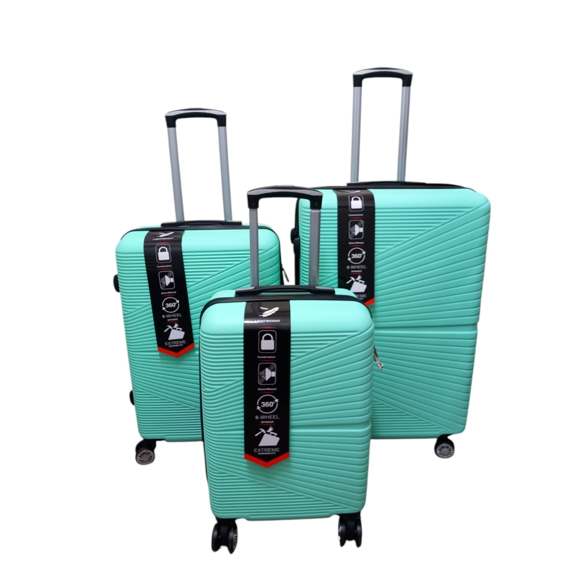Felbags F1203 Σετ Σκληρές Βαλίτσες Ταξιδιού 3 τεμάχια σε Lightgreen Χρώμα (55x38x20cm),(65x45x26cm),(75x50x29cm)