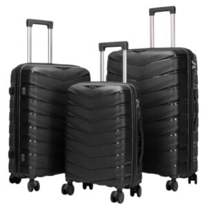 Felbags Fashion Σετ Βαλίτσες ΠΟΛΥΠΡΟΠΥΛΕΝΙΟΥ 3 τεμάχια σε Μαύρο Χρώμα (55x40x20cm),(65x45x25cm),(75x50x30cm)