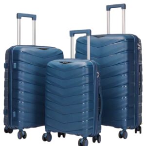 Felbags Fashion Σετ Βαλίτσες ΠΟΛΥΠΡΟΠΥΛΕΝΙΟΥ 3 τεμάχια σε Σκούρο Μπλε Χρώμα (55x40x20cm),(65x45x25cm),(75x50x30cm)