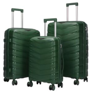 Felbags Fashion Σετ Βαλίτσες ΠΟΛΥΠΡΟΠΥΛΕΝΙΟΥ 3 τεμάχια σε Πράσινο Χρώμα (55x40x20cm),(65x45x25cm),(75x50x30cm)