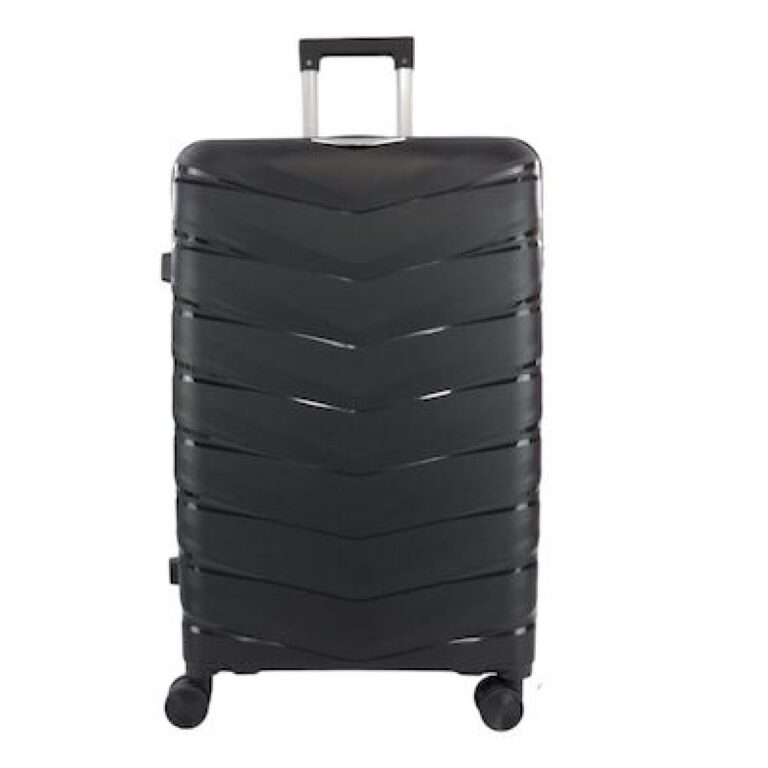 Felbags Fashion Σκληρή Βαλίτσα ΠΟΛΥΠΡΟΠΥΛΕΝΙΟΥ Μεγάλη με ύψος 75cm σε Μαύρο Χρώμα (75x50x30cm)