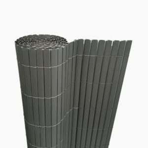 Felhome πλαστική καλαμωτή με ολόκληρο καλάμι διπλής όψης 1x3m σε Γκρι Χρώμα