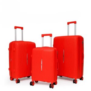Felbags F2502 Σετ Βαλίτσες ΠΟΛΥΠΡΟΠΥΛΕΝΙΟΥ (ΜΕΓΑΛΗ ΑΝΤΟΧΗ) ΕΠΕΚΤΕΙΝΟΜΕΝΕΣ 3 τεμάχια σε Κόκκινο Χρώμα (55x37x22+5cm),(65x43x27+5cm),(75x49x30+5cm)