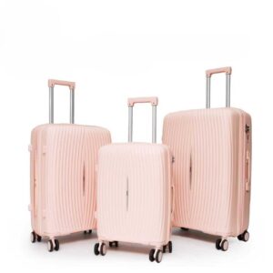 Felbags F2502 Σετ Βαλίτσες ΠΟΛΥΠΡΟΠΥΛΕΝΙΟΥ (ΜΕΓΑΛΗ ΑΝΤΟΧΗ) ΕΠΕΚΤΕΙΝΟΜΕΝΕΣ 3 τεμάχια σε Ροζ Χρώμα (55x37x22+5cm),(65x43x27+5cm),(75x49x30+5cm)