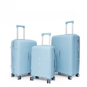 Felbags F2502 Σετ Βαλίτσες ΠΟΛΥΠΡΟΠΥΛΕΝΙΟΥ (ΜΕΓΑΛΗ ΑΝΤΟΧΗ) ΕΠΕΚΤΕΙΝΟΜΕΝΕΣ 3 τεμάχια σε Γαλάζιο Χρώμα (55x37x22+5cm),(65x43x27+5cm),(75x49x30+5cm)