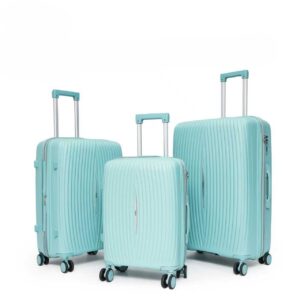 Felbags F2502 Σετ Βαλίτσες ΠΟΛΥΠΡΟΠΥΛΕΝΙΟΥ (ΜΕΓΑΛΗ ΑΝΤΟΧΗ) ΕΠΕΚΤΕΙΝΟΜΕΝΕΣ 3 τεμάχια σε Τιρκουάζ Χρώμα (55x37x22+5cm),(65x43x27+5cm),(75x49x30+5cm)