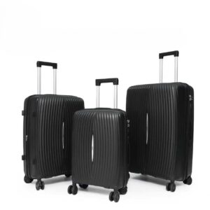 Felbags F2502 Σετ Βαλίτσες ΠΟΛΥΠΡΟΠΥΛΕΝΙΟΥ (ΜΕΓΑΛΗ ΑΝΤΟΧΗ) ΕΠΕΚΤΕΙΝΟΜΕΝΕΣ 3 τεμάχια σε Μαύρο Χρώμα (55x37x22+5cm),(65x43x27+5cm),(75x49x30+5cm)