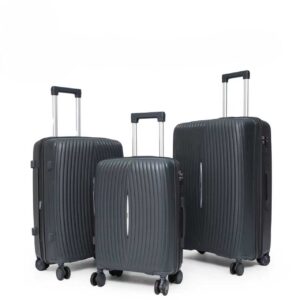 Felbags F2502 Σετ Βαλίτσες ΠΟΛΥΠΡΟΠΥΛΕΝΙΟΥ (ΜΕΓΑΛΗ ΑΝΤΟΧΗ) ΕΠΕΚΤΕΙΝΟΜΕΝΕΣ 3 τεμάχια σε Σκούρο Γκρι Χρώμα (55x37x22+5cm),(65x43x27+5cm),(75x49x30+5cm)