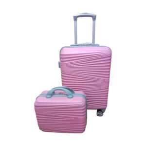Felbags FL12-1 Σετ βαλίτσα Καμπίνας με Νεσεσέρ σε Ροζ Χρώμα Χρώμα (55x39x21cm)