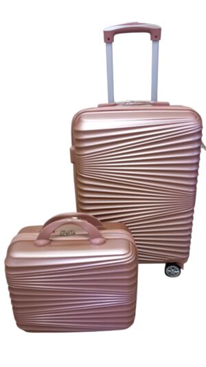 Felbags FL12-1 Σετ βαλίτσα Καμπίνας με Νεσεσέρ σε Ροζ Χρυσό Χρώμα Χρώμα (55x39x21cm)