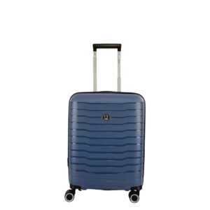 Rain RB8013 Βαλίτσα Ταξιδίου Καμπίνας Πολυπροπυλενίου Επεκτεινόμενη Σκληρή Μπλε με 4 Ρόδες Ύψους 55εκ.(55x40x20+5cm)