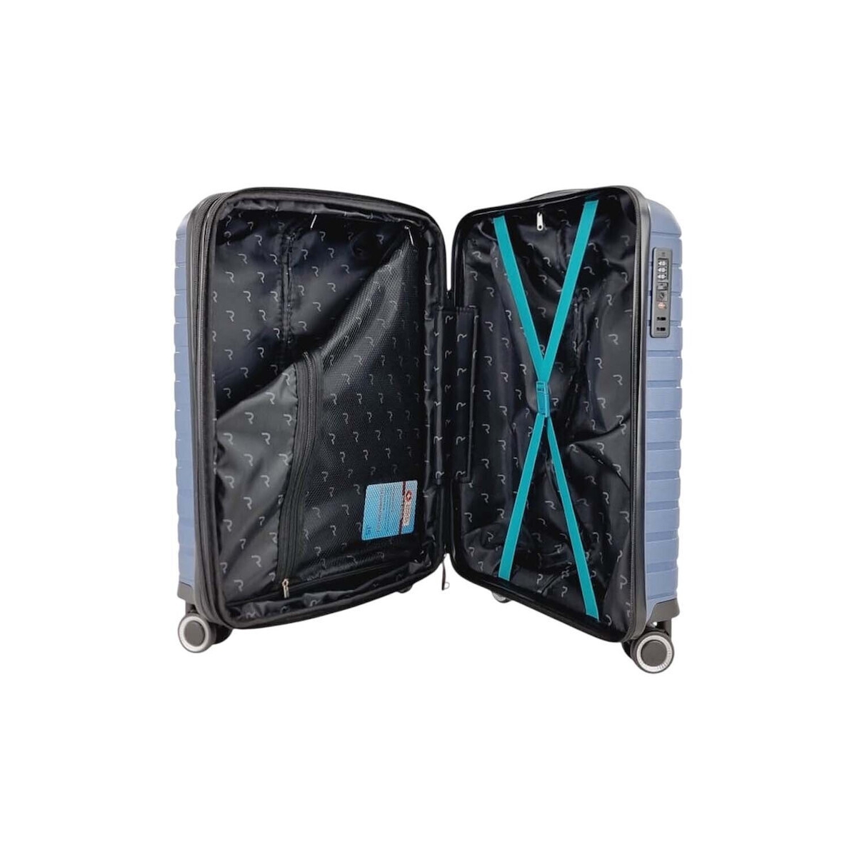 Rain RB8013 Βαλίτσα Ταξιδίου Καμπίνας Πολυπροπυλενίου Επεκτεινόμενη Σκληρή Μπλε με 4 Ρόδες Ύψους 55εκ.(55x40x20+5cm) - Image 4