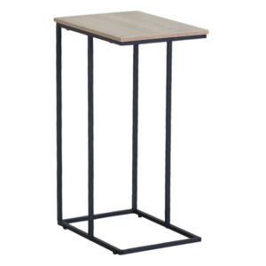 Felhome Τραπεζάκι MDF με Μελαμίνη σε Φυσική Απόχρωση Ξύλου και Μαύρο Μεταλλικό Σκελετό (40x30x66cm)