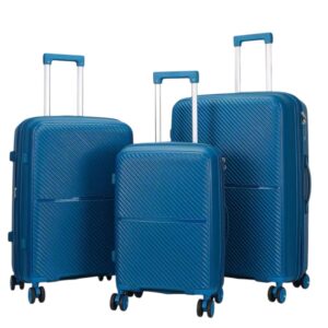 Felbags 082 Σετ Βαλίτσες ΠΟΛΥΠΡΟΠΥΛΕΝΙΟΥ (ΜΕΓΑΛΗ ΑΝΤΟΧΗ) ΕΠΕΚΤΕΙΝΟΜΕΝΕΣ 3 τεμάχια σε Μπλε Χρώμα (55x39x22+5cm),(65x45x26+5cm),(75x49x30+5cm)