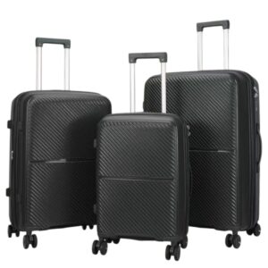 Felbags 082 Σετ Βαλίτσες ΠΟΛΥΠΡΟΠΥΛΕΝΙΟΥ (ΜΕΓΑΛΗ ΑΝΤΟΧΗ) ΕΠΕΚΤΕΙΝΟΜΕΝΕΣ 3 τεμάχια σε Μαύρο Χρώμα (55x39x22+5cm),(65x45x26+5cm),(75x49x30+5cm)