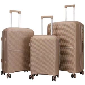 Felbags 082 Σετ Βαλίτσες ΠΟΛΥΠΡΟΠΥΛΕΝΙΟΥ (ΜΕΓΑΛΗ ΑΝΤΟΧΗ) ΕΠΕΚΤΕΙΝΟΜΕΝΕΣ 3 τεμάχια σε Ροζ Χρυσό Χρώμα (55x39x22+5cm),(65x45x26+5cm),(75x49x30+5cm)