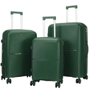Felbags 082 Σετ Βαλίτσες ΠΟΛΥΠΡΟΠΥΛΕΝΙΟΥ (ΜΕΓΑΛΗ ΑΝΤΟΧΗ) ΕΠΕΚΤΕΙΝΟΜΕΝΕΣ 3 τεμάχια σε Πράσινο Χρώμα (55x39x22+5cm),(65x45x26+5cm),(75x49x30+5cm)
