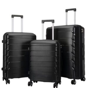 Felbags 092 Σετ Βαλίτσες ΠΟΛΥΠΡΟΠΥΛΕΝΙΟΥ (ΜΕΓΑΛΗ ΑΝΤΟΧΗ) ΕΠΕΚΤΕΙΝΟΜΕΝΕΣ 3 τεμάχια σε Μαύρο Χρώμα (55x39x22+5cm),(65x45x26+5cm),(75x49x30+5cm)