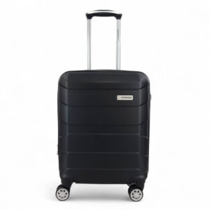 Greenwich Polo Club Βαλίτσα Ταξιδίου Καμπίνας Σκληρή Επεκτεινόμενη Μαύρο με 4 Ρόδες Ύψους 55εκ. (55x40x20+5cm)