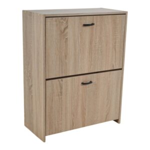 Felhome Παπουτσοθήκη Διπλή Ξύλινη σε Φυσικό Χρώμα (63x30x80cm)