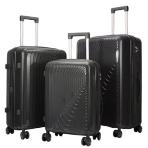 Felbags 014 Σετ Βαλίτσες ΠΟΛΥΠΡΟΠΥΛΕΝΙΟΥ (ΜΕΓΑΛΗ ΑΝΤΟΧΗ) ΕΠΕΚΤΕΙΝΟΜΕΝΕΣ 3 τεμάχια σε Μαύρο Χρώμα (55x39x22+5cm),(65x45x26+5cm),(75x49x30+5cm)