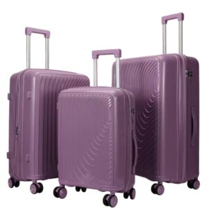 Felbags 014 Σετ Βαλίτσες ΠΟΛΥΠΡΟΠΥΛΕΝΙΟΥ (ΜΕΓΑΛΗ ΑΝΤΟΧΗ) ΕΠΕΚΤΕΙΝΟΜΕΝΕΣ 3 τεμάχια σε Μωβ Χρώμα (55x39x22+5cm),(65x45x26+5cm),(75x49x30+5cm)