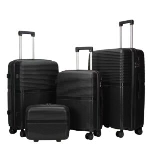 Felbags 016 Σετ Βαλίτσες ΠΟΛΥΠΡΟΠΥΛΕΝΙΟΥ (ΜΕΓΑΛΗ ΑΝΤΟΧΗ) 4 τεμάχια σε Μαύρο Χρώμα (55x40x20cm),(65x45x25cm),(75x50x30cm)