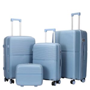 Felbags 016 Σετ Βαλίτσες ΠΟΛΥΠΡΟΠΥΛΕΝΙΟΥ (ΜΕΓΑΛΗ ΑΝΤΟΧΗ) 4 τεμάχια σε Γαλάζιο Χρώμα (55x40x20cm),(65x45x25cm),(75x50x30cm)