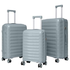 Felbags 101 Σετ Βαλίτσες ΠΟΛΥΠΡΟΠΥΛΕΝΙΟΥ (ΜΕΓΑΛΗ ΑΝΤΟΧΗ) 3 τεμάχια σε Γκρι Χρώμα (55x38x21cm),(65x45x25cm),(75x50x30cm)