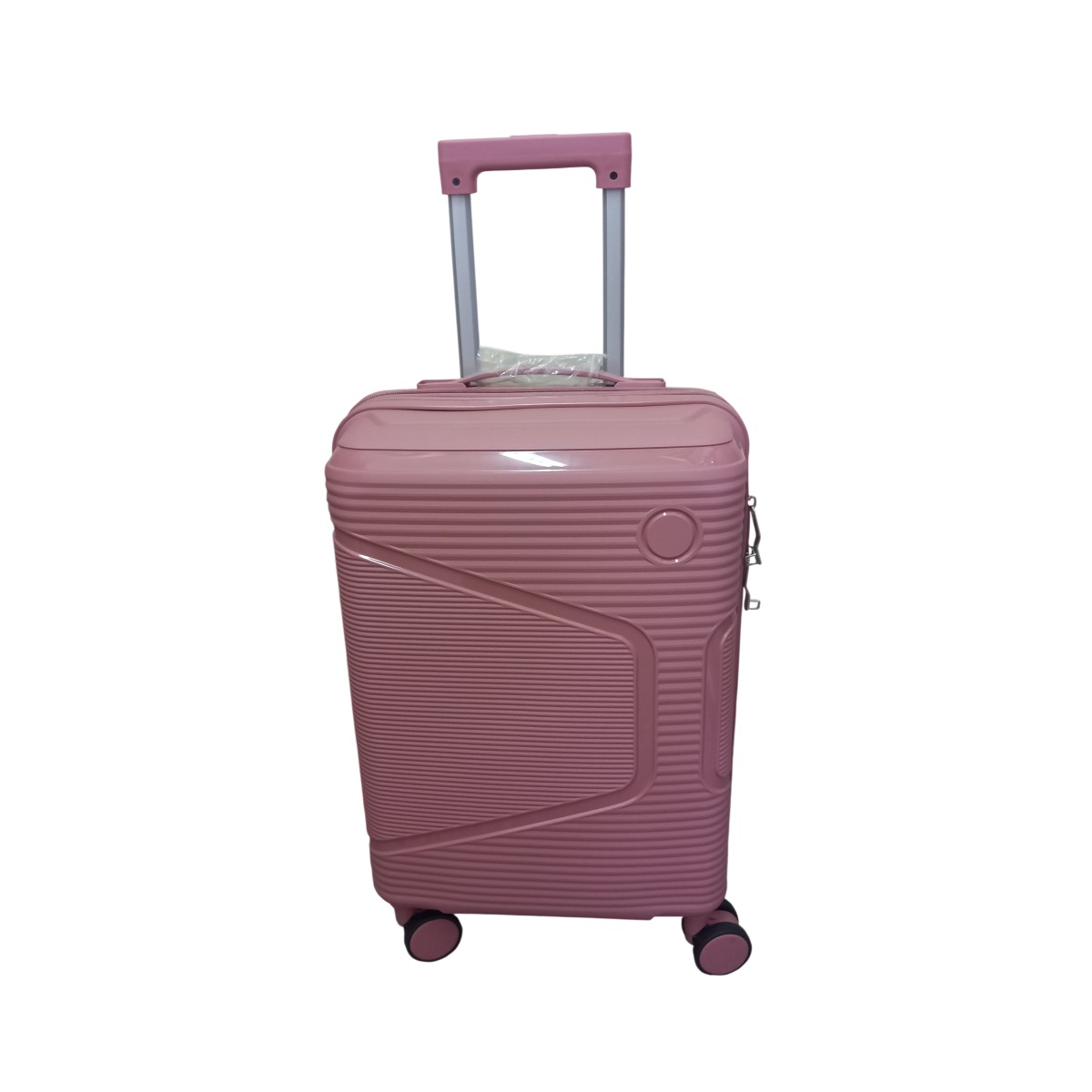 Felbags FL1202 Βαλίτσα Καμπίνας Πολυπροπυλένιου (Μεγάλη Αντοχή) Επεκτεινόμενη σε Ροζ-Χρυσο Χρώμα (53x34x21+5cm)