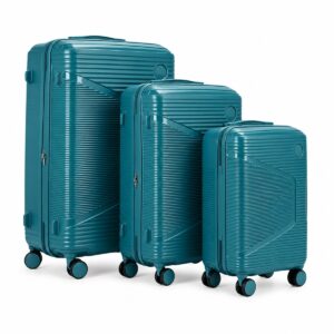 Felbags FL1202 Σετ Βαλίτσες Πολυπροπυλένιου (Μεγάλη Αντοχή) Επεκτεινόμενες 3 τεμάχια σε Πετρολ Χρώμα (53x34x21+5cm),(63x40x25+5cm),(73x47x30+5cm)