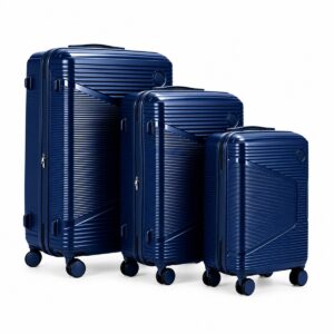Felbags FL1202 Σετ Βαλίτσες Πολυπροπυλένιου (Μεγάλη Αντοχή) Επεκτεινόμενες 3 τεμάχια σε Σκούρο Μπλε Χρώμα (53x34x21+5cm),(63x40x25+5cm),(73x47x30+5cm)