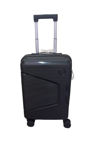 Felbags FL1202 Βαλίτσα Καμπίνας Πολυπροπυλένιου (Μεγάλη Αντοχή) Επεκτεινόμενη σε Μαυρο Χρώμα (53x34x21+5cm)
