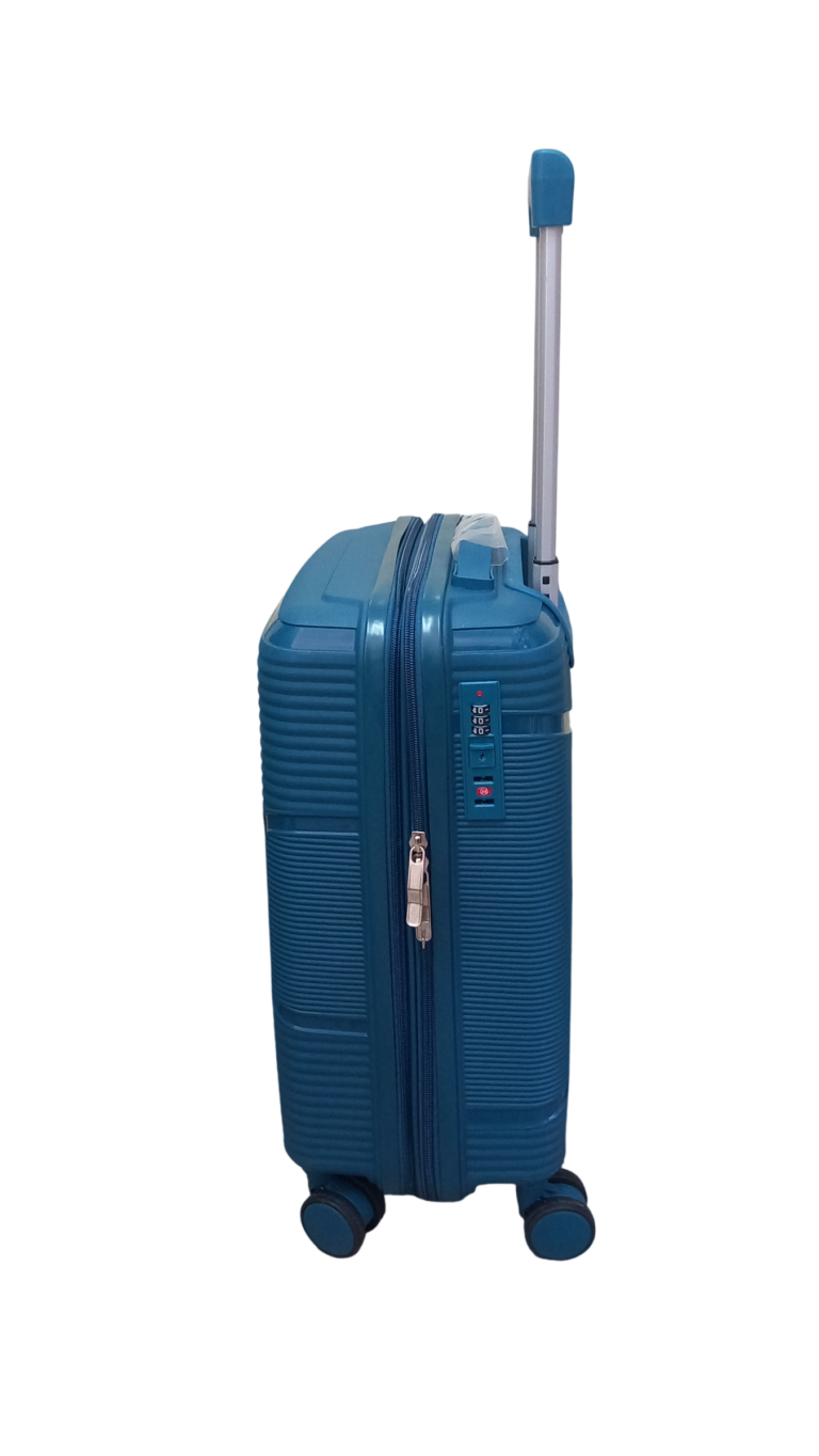 Felbags FL1202 Βαλίτσα Καμπίνας Πολυπροπυλένιου (Μεγάλη Αντοχή) Επεκτεινόμενη σε Πετρολ Χρώμα (53x34x21+5cm)