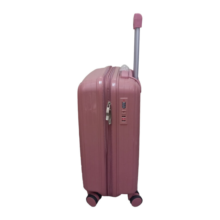 Felbags FL1203 Βαλίτσα Καμπίνας Πολυπροπυλένιου (Μεγάλη Αντοχή) Επεκτεινόμενη σε Ροζ-Χρυσο Χρώμα (55x35x22+5cm)