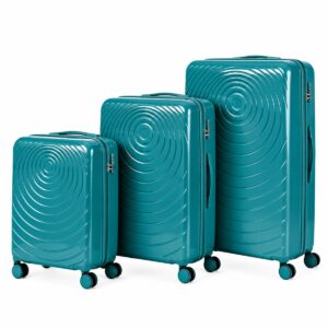 Felbags FL1203 Σετ Βαλίτσες Πολυπροπυλένιου (Μεγάλη Αντοχή) Επεκτεινόμενες 3 τεμάχια σε Πετρολ Χρώμα (55x35x22+5cm),(65x43x26+5cm),(75x48x29+5cm)