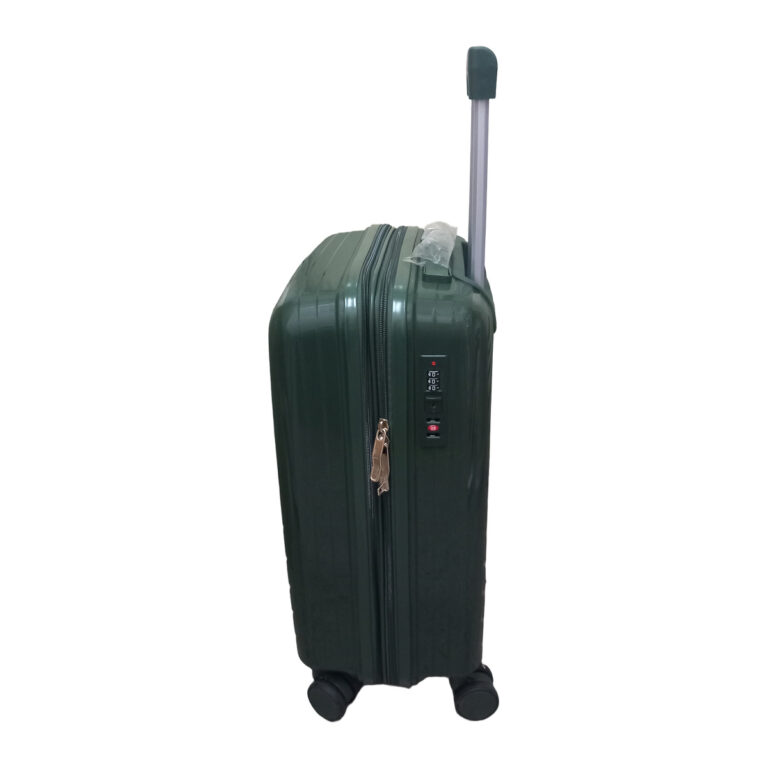 Felbags FL1203 Βαλίτσα Καμπίνας Πολυπροπυλένιου (Μεγάλη Αντοχή) Επεκτεινόμενη σε Σκούρο Πράσινο Χρώμα (55x35x22+5cm)