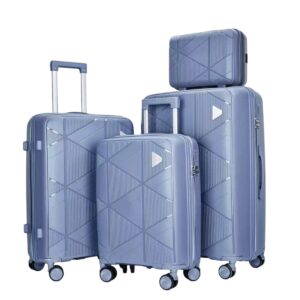 Felbags FL8050 Σετ Βαλίτσες Πολυπροπυλένιου (Μεγάλη Αντοχή) 4 τεμάχια με Νεσεσέρ με ιμάντα προσαρμογής στη βαλίτσα σε Γαλάζιο Χρώμα (55x38x23),(65x45x26),(70x50x30)