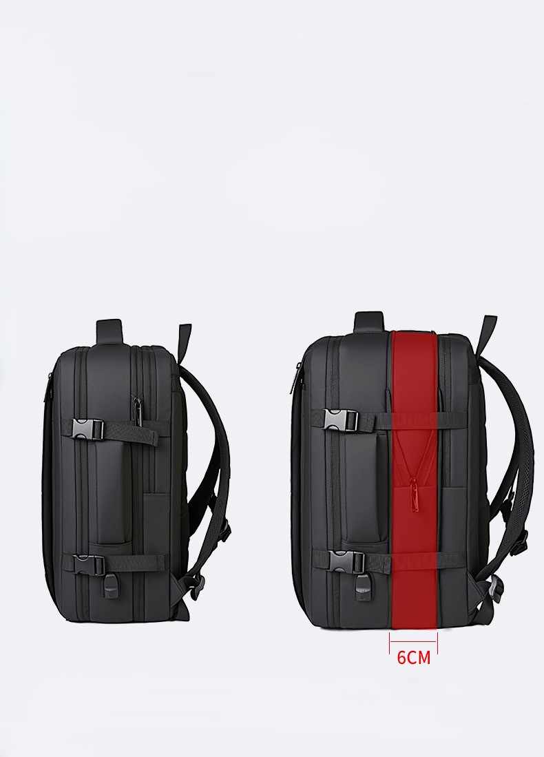 Felbags 3507 Backpack Αδιάβροχο Επεκτεινόμενο σε Μαύρο Χρώμα (45x30x18+6cm) - Image 3