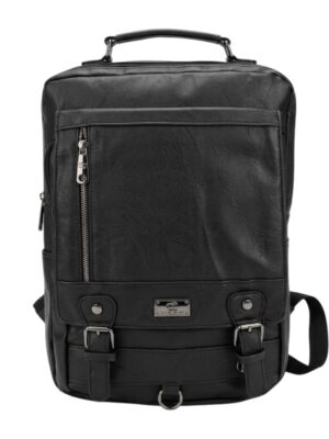 Felbags L-280087 Backpack από συνθετικό δέρμα σε Μαύρο Χρώμα (40x28x15cm)